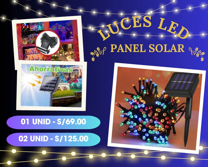 LUCES NAVIDEÑAS CON PANEL SOLAR